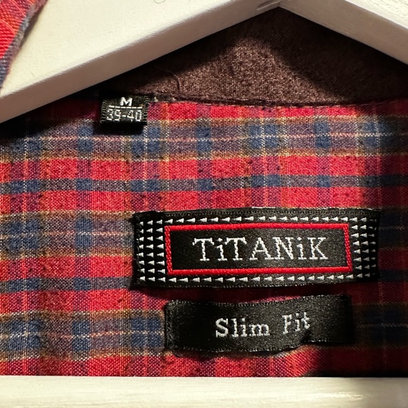 Men red plaid buffalo board medium trail shirt elbow patches - Picture 5 of 6